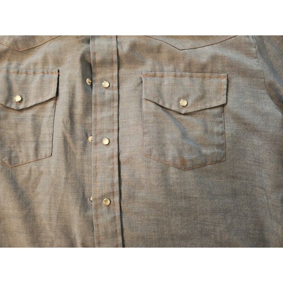 Vintage Le Chevron Western Pearl Snap Shirt M Large Button Up Dagger Collar Knit - Picture 4 of 11